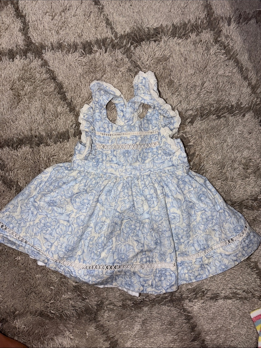 cupcakes & cashmere Light Blue Floral Sundress with Ruffle Straps